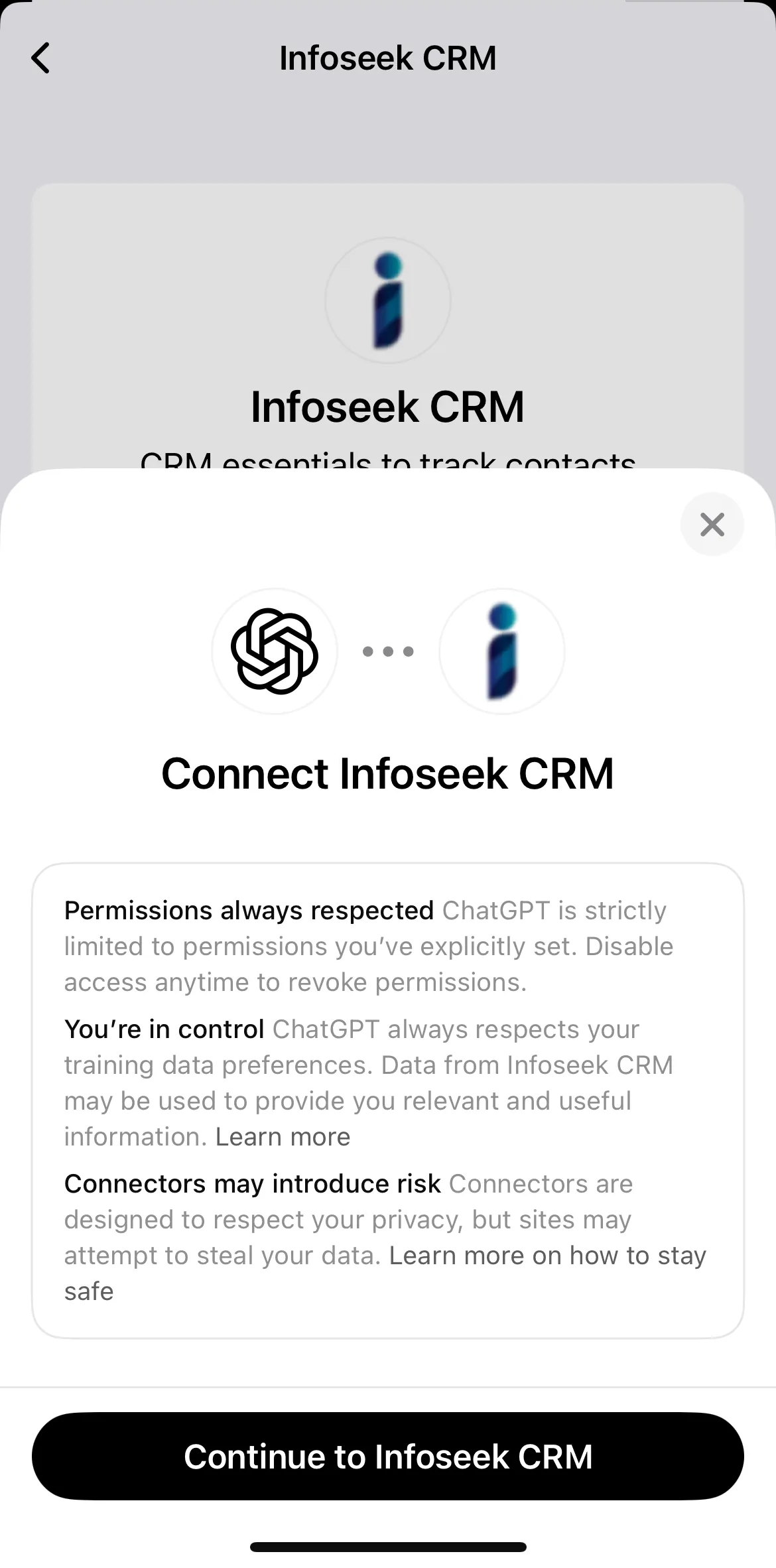 Secure CRM records inside the ChatGPT experience